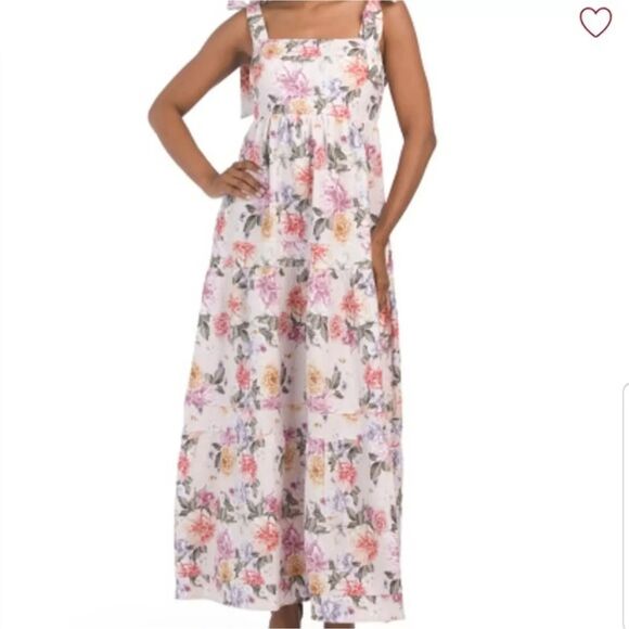 HOUSE OF HARLOW 1960 White Floral Strap Cottage Midi Dress Women's Size Small - Picture 2 of 11